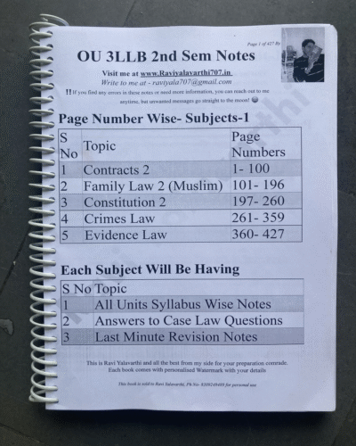 Osmania University 3LLB 2nd Semester Notes
